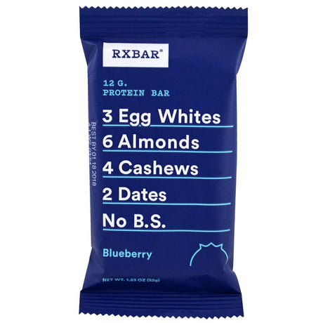 RXBAR, Protein Bar, Blueberry, 12 Bars, 1.83 oz (52 g) Each - Supply Center USA