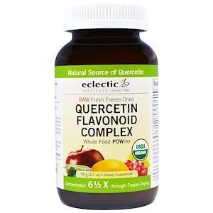 Eclectic Institute, Raw Fresh Freeze-Dried, Quercetin Flavonoid Complex, Whole Food POWder, 3.2 oz (90 g) - Supply Center USA