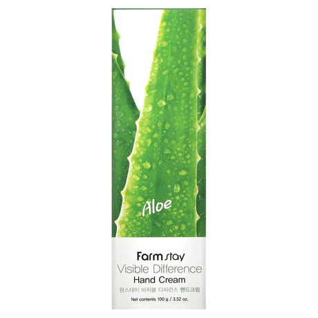 Farmstay, Visible Difference Hand Cream, Aloe, 3.52 oz (100 g) - Supply Center USA