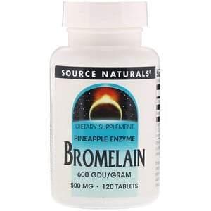 Source Naturals, Bromelain 600 GDU/g, 500 mg, 120 Tablets - Supply Center USA