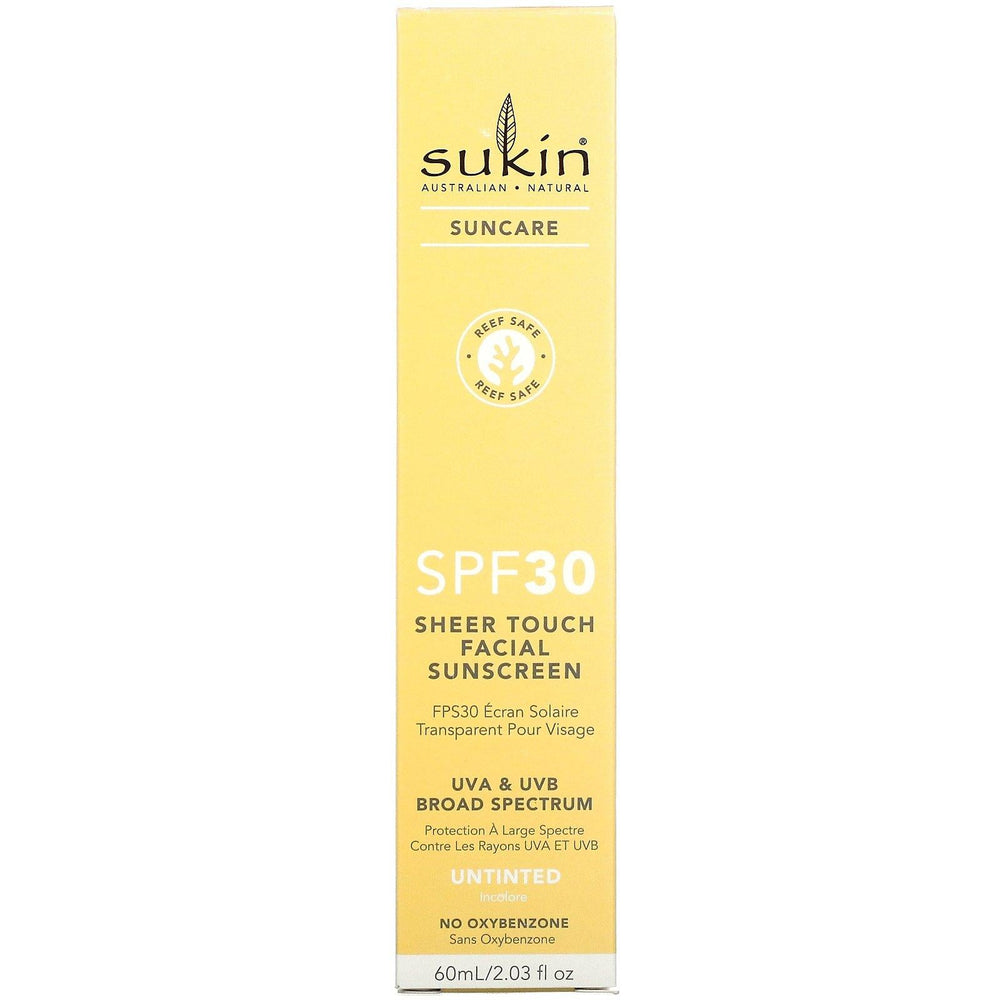 Sukin, Sheer Touch Facial Sunscreen SPF30, Untinted, 2.03 fl oz (60 ml) - HealthCentralUSA