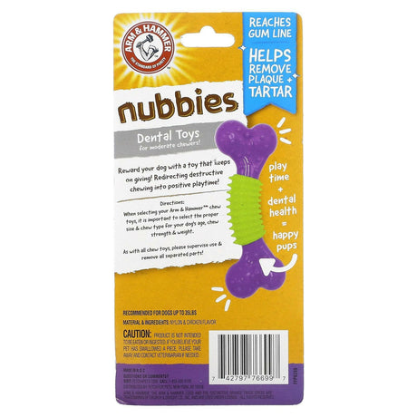 Arm & Hammer, Nubbies, Dental Toys for Moderate Chewers, DuoBone, Chicken, 1 Toy - Supply Center USA