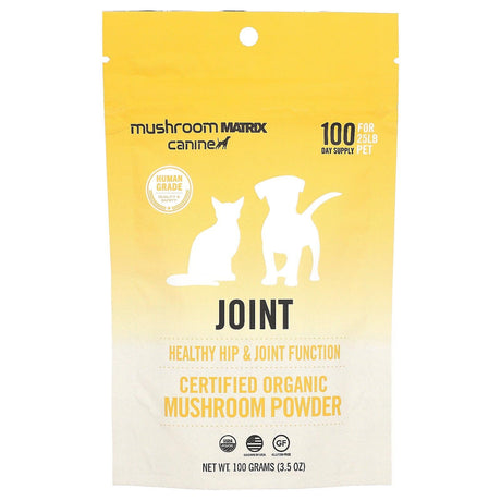 Mushroom Matrix Canine, Joint, Certified Organic Mushroom Powder, For 25 lb Pet, For Dogs and Cats, 3.57 oz (100 g) - Supply Center USA