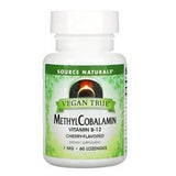 Source Naturals, Vegan True, MethylCobalamin Vitamin B-12, Cherry , 1 mg, 60 Lozenges - Supply Center USA