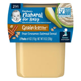 Gerber, Natural for Baby, Grain & Grow, 2nd Foods, Apple Banana Oatmeal Cereal, 2 Pack, 4 oz (113 g) Each - Supply Center USA