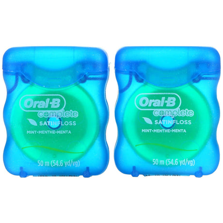 Oral-B, Complete, Satin Floss, Mint, 2 Pack, 54.6 yd (50 m) Each - Supply Center USA