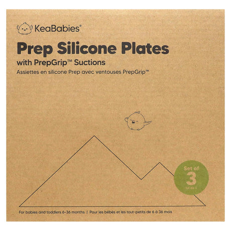 KeaBabies, Prep Silicone Plates with PrepGrip Suctions, 6-36 Months, Terra Cotta , 3 Pack - Supply Center USA