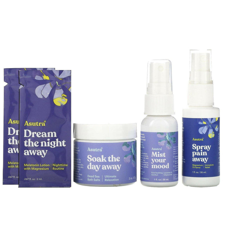 Asutra, You Sleep Routine On The Go, Travel Set, 4 Piece Set - HealthCentralUSA