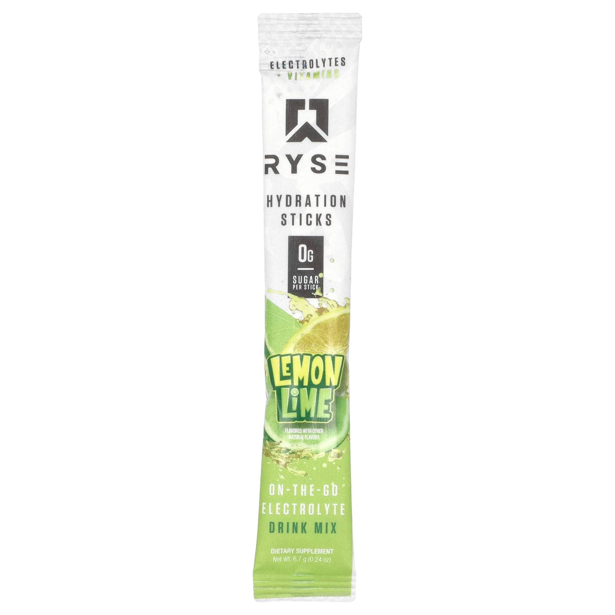 RYSE, Hydration, On-The-Go Electrolyte Drink Mix, Lemon Lime, 16 Sticks, 0.24 oz (6.7 g) Each - Supply Center USA