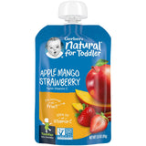 Gerber, Natural for Toddler, 12+ Months, Apple, Mango, Strawberry with Vitamin C, 3.5 oz (99 g) - Supply Center USA