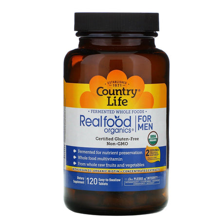 Country Life, Realfood Organics, Men's Daily Nutrition, 120 Easy-to-Swallow Tablets - Supply Center USA