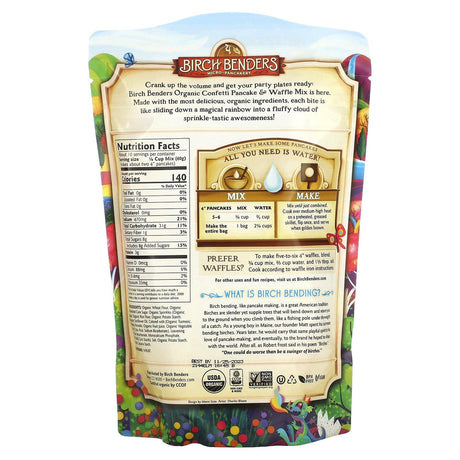 Birch Benders, Pancake & Waffle Mix, Organic Confetti, 14 oz (397 g) - Supply Center USA