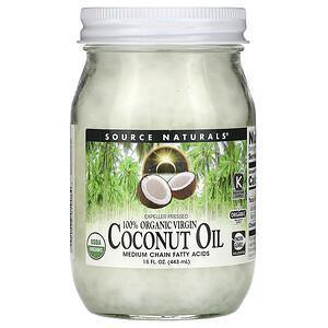 Source Naturals, 100% Organic Virgin, Coconut Oil, 15 fl oz. (443 ml) - Supply Center USA