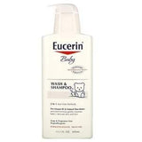 Eucerin, Baby, Wash & Shampoo, Fragrance Free, 13.5 fl oz (400 ml) - Supply Center USA