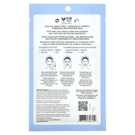 Pacifica, Wake Up Beautiful, Facial Beauty Mask, Granactive Retinoid, 1 Sheet Mask, 0.6 fl oz (18 ml) - Supply Center USA