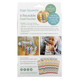 Sage Spoonfuls, Reusable Food Pouches, 4+ Months, 6 Pack - Supply Center USA