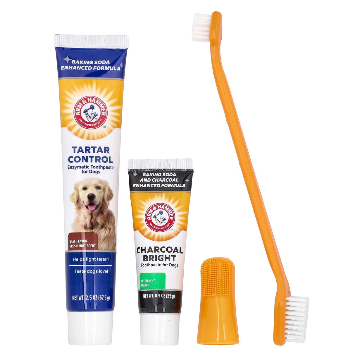 Arm & Hammer, Tartar Control Dental Kit For Dogs, Beef, 4 Piece Kit - Supply Center USA