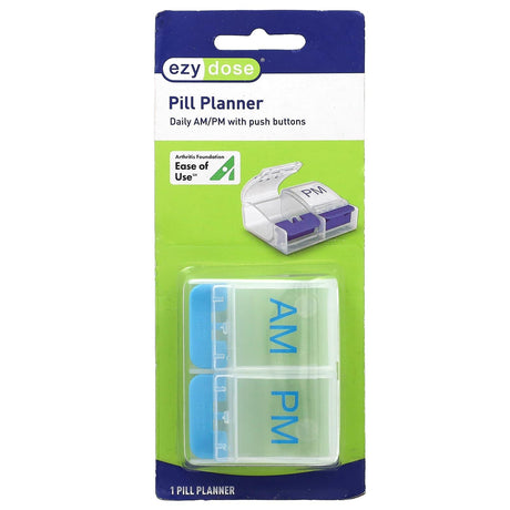 Ezy Dose, Daily AM/PM with Push Buttons Pill Planner, 1 Count - Supply Center USA