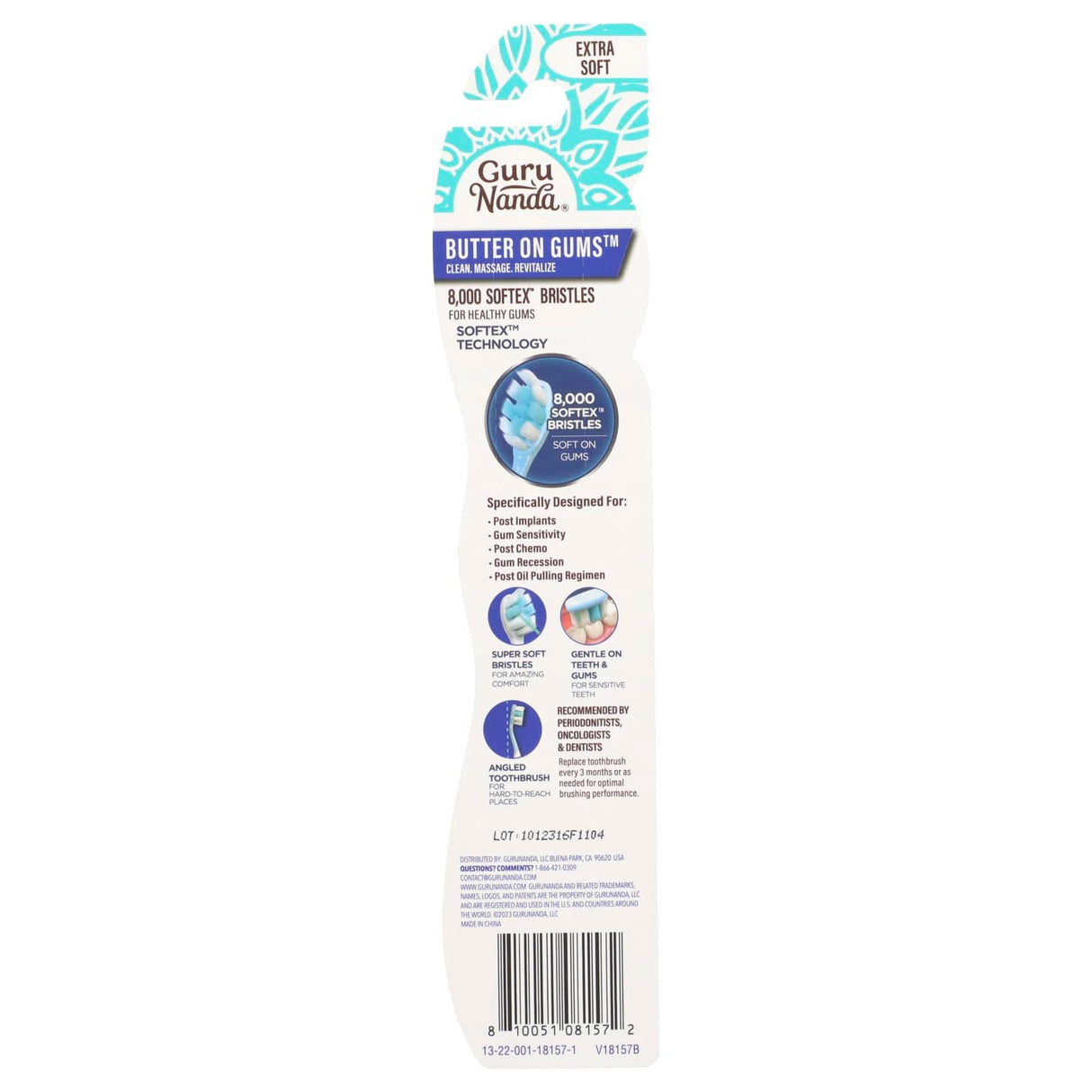 GuruNanda, Butter on Gums, Extra Soft, 1 Toothbrush - Supply Center USA