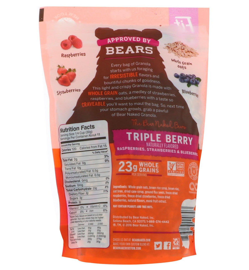 Bear Naked, Fit, Granola, Triple Berry, 12 oz (340 g) - HealthCentralUSA