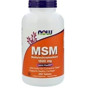 Now Foods, MSM, Methylsulphonylmethane, 1,500 mg, 200 Tablets - Supply Center USA