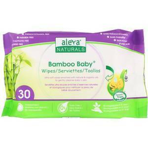 Aleva Naturals, Bamboo Baby Wipes, 30 Wipes - Supply Center USA