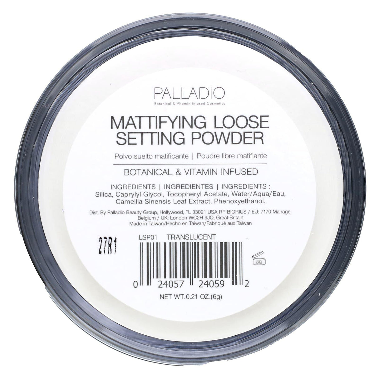 Palladio, 4Ever + Ever, Mattifying Loose Setting Powder with Green Tea, Translucent, 0.21 oz (6 g) - Supply Center USA