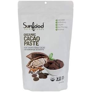 Sunfood, Organic Cacao Paste, 1 lb (454 g) - HealthCentralUSA