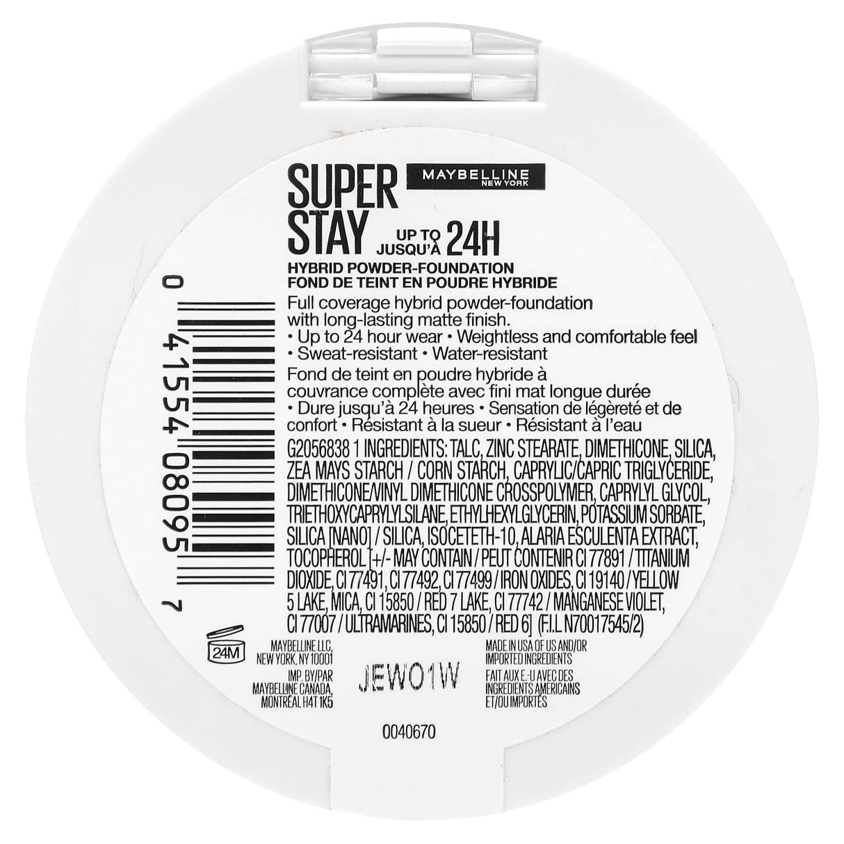 Maybelline, Super Stay, Hybrid Powder-Foundation, 118, 0.21 oz (6 g) - Supply Center USA