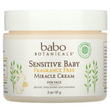 Babo Botanicals, Sensitive Baby Miracle Cream For Face, Fragrance Free, 2 oz (57 g) - Supply Center USA