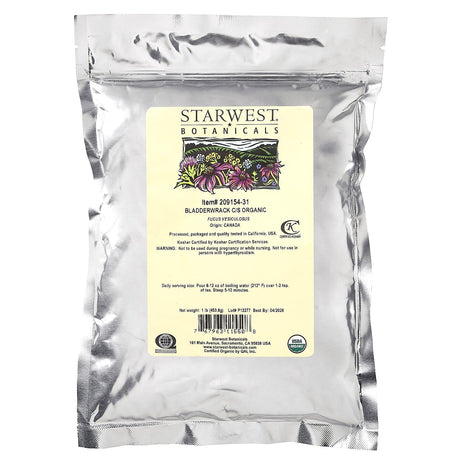 Starwest Botanicals, Organic Bladderwrack C/S, 1 lb (453.6 g) - Supply Center USA