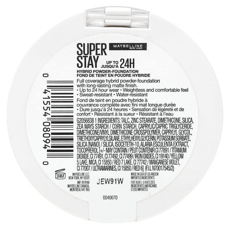 Maybelline, Super Stay, Hybrid Powder-Foundation, 112, 0.21 oz (6 g) - Supply Center USA