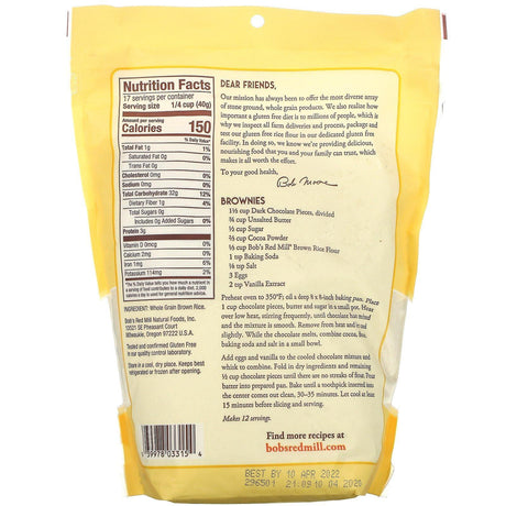 Bob's Red Mill, Brown Rice Flour, Whole Grain, 24 oz (680 g) - Supply Center USA