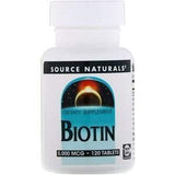 Source Naturals, Biotin, 5,000 mcg, 120 Tablets - Supply Center USA