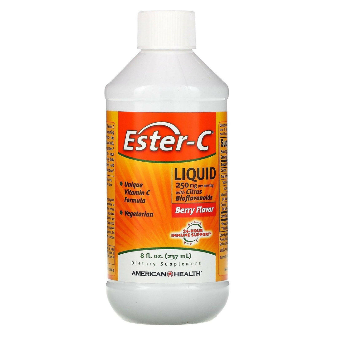 American Health, Ester-C Liquid with Citrus Bioflavonoids, Berry Flavor, 250 mg, 8 fl oz (237 ml) - HealthCentralUSA