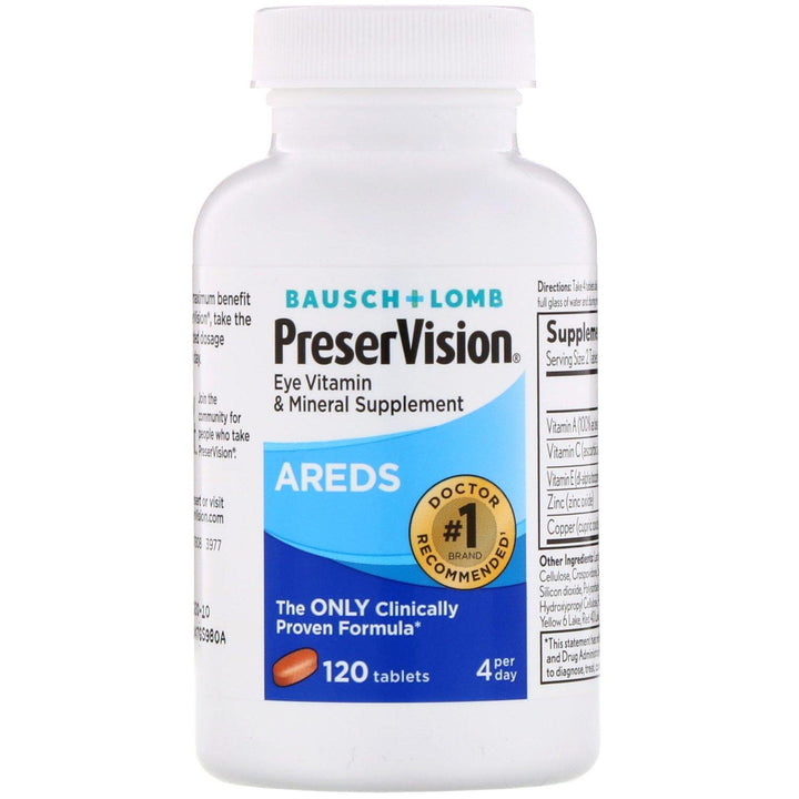 Bausch & Lomb, PreserVision, AREDS, 120 Tablets - HealthCentralUSA