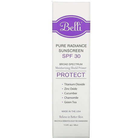 Belli Skincare, Pure Radiance Sunscreen, SPF 30, 1.5 fl oz (44 ml) - Supply Center USA