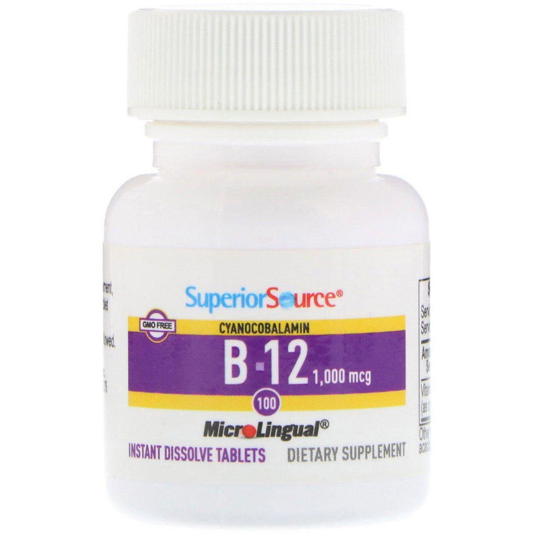 Superior Source, Cyanocobalamin B12, 1,000 mcg, 100 Tablets - HealthCentralUSA