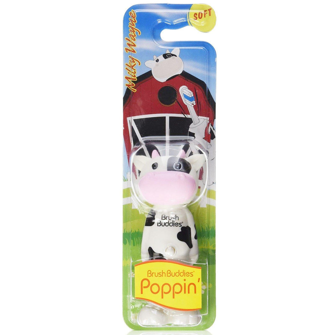 Brush Buddies, Poppin', Milky Wayne Cow, Soft, 1 Toothbrush - HealthCentralUSA