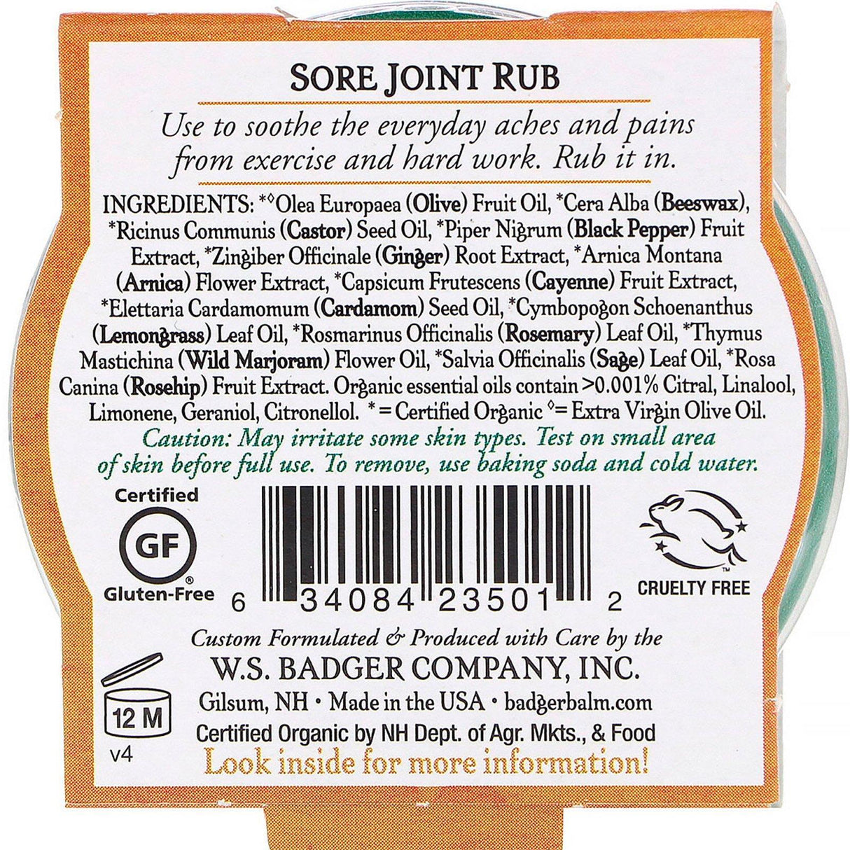 Badger Company, Organic, Sore Joint Rub, Arnica Blend, .75 oz (21 g) - Supply Center USA