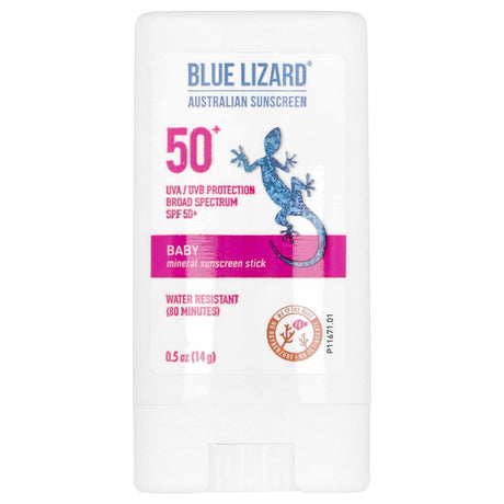 Blue Lizard Australian Sunscreen, Baby, Mineral Sunscreen Stick, SPF50+, 0.5 oz (14 g) - Supply Center USA