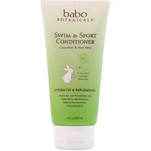 Babo Botanicals, Swim & Sport Conditioner, Cucumber & Aloe Vera, 6 fl oz (180 ml) - HealthCentralUSA