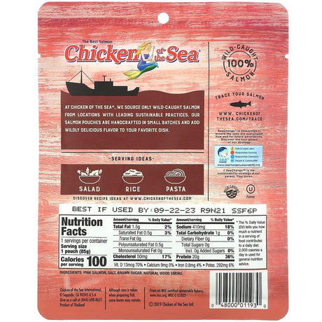 Chicken of the Sea, Wild-Caught Smoked Salmon, 3 oz (85 g) - Supply Center USA