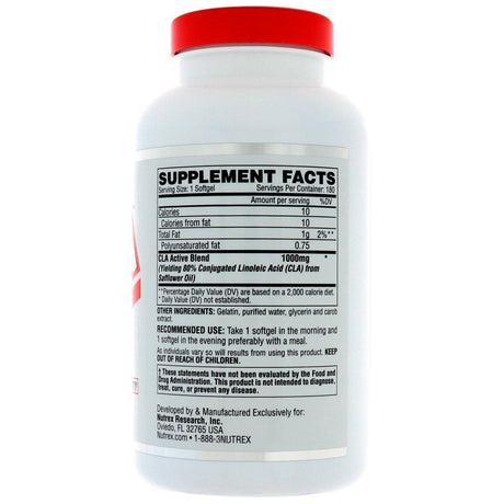 Nutrex Research, LIPO-6 CLA, 180 Softgels - Supply Center USA