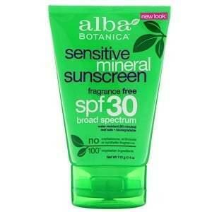 Alba Botanica, Mineral Sunscreen, Sensitive, Fragrance Free, SPF 30, 4 oz (113 g) - Supply Center USA