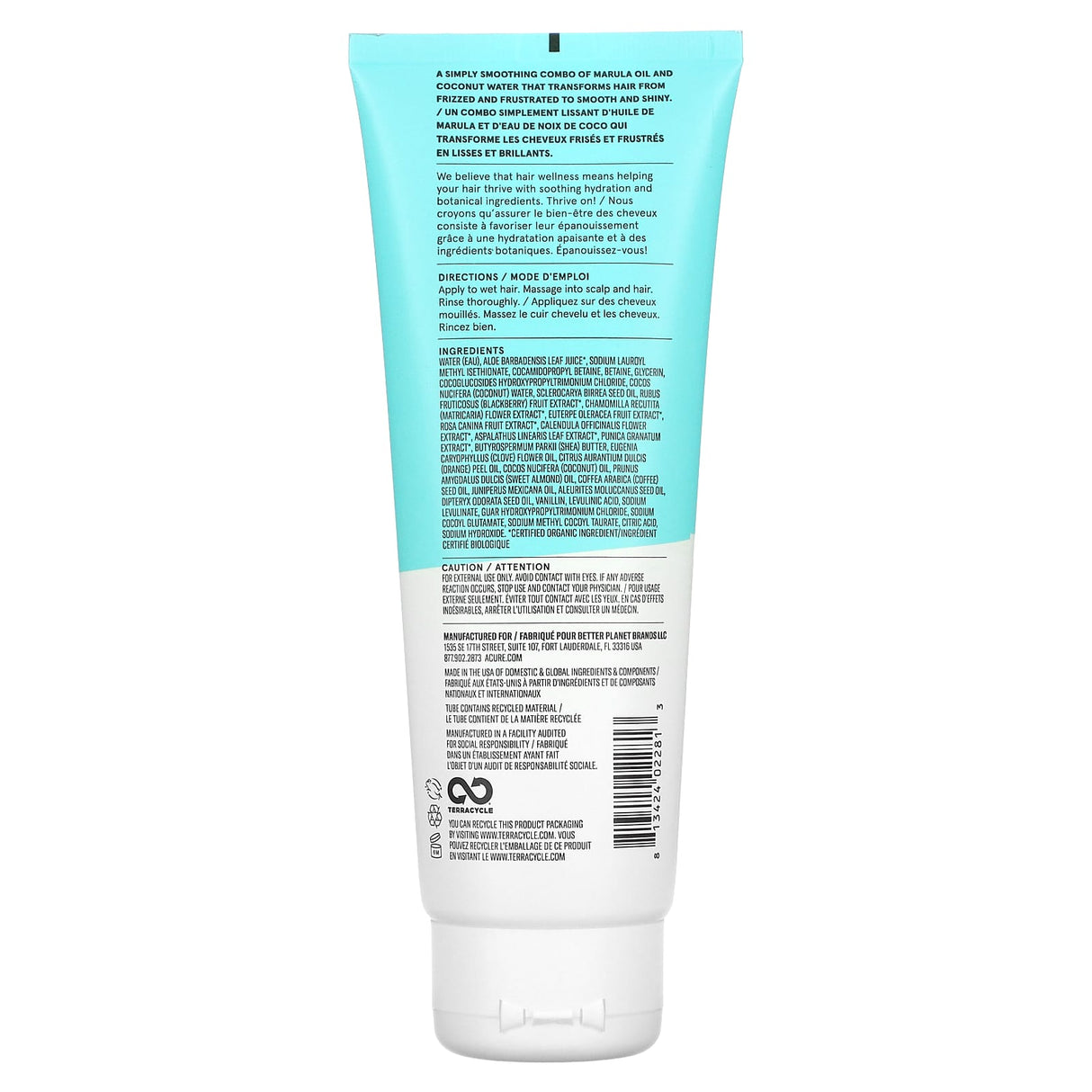 Acure, Simply Smoothing Shampoo, Coconut & Marula Oil, 8 fl oz (236.5 ml)