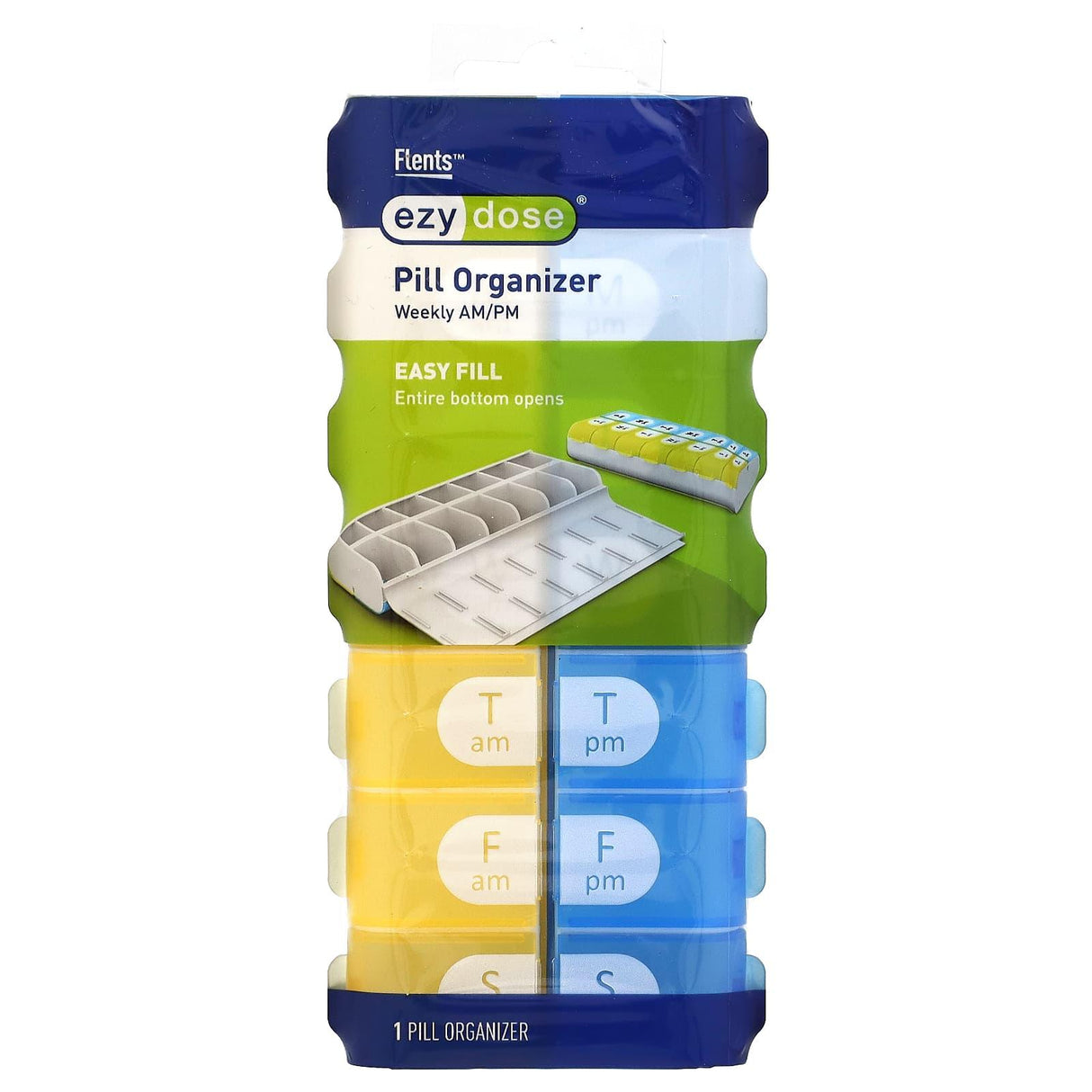 Ezy Dose, Weekly Easy Fill AM/PM Pill Organizer, 1 Count - Supply Center USA