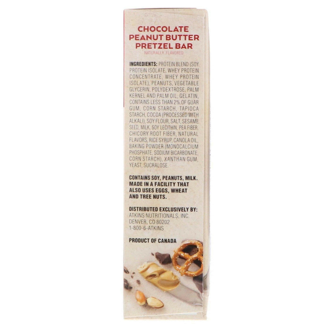 Atkins, Chocolate Peanut Butter Pretzel Bar, 5 Bars, 1.69 oz (48 g) Each - HealthCentralUSA