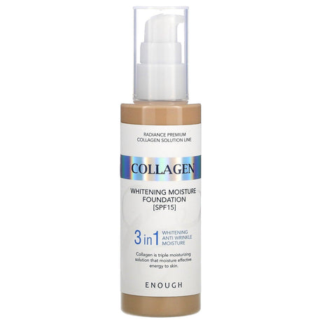 Enough, Collagen, Whitening Moisture Foundation, SPF 15, #13, 3.38 fl oz (100 ml) - Supply Center USA