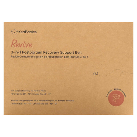 KeaBabies, Revive, 3-in-1 Postpartum Recovery Support Belt, OS, Midnight Black, 1 Set - Supply Center USA